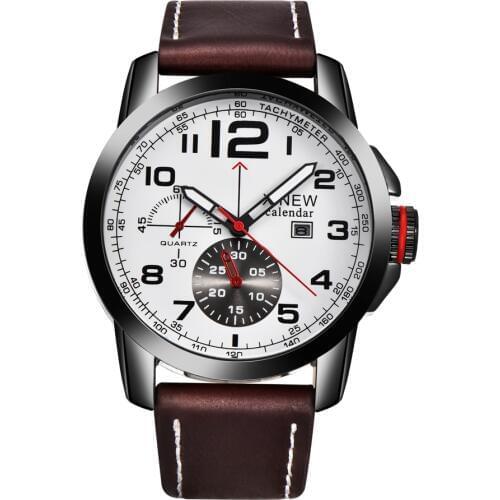 Famous Luxury Brand Watches Mens Fashion Leather Calendar Quzatz Wrist Watch Men Business Watch Montres de Marque de Luxe 2020