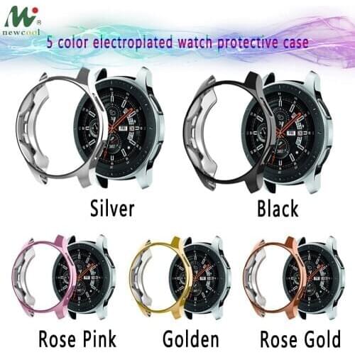 Full Coverage Soft Colorful TPU Case for Samsung Galaxy Watch 42/46mm Clear Ultra-thin Electroplate Shell Frame Protective Film