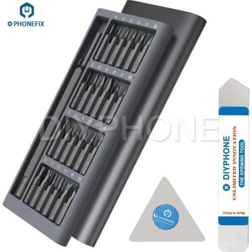 PHONEFIX Magnetic Screwdriver Set with 24pcs Screw Bits for iPhone Repair Mobile Computer Tool Kit Electric Screwdriver Set