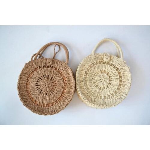 New 2020 Straw Female Summer Round Hollow Bag Beach Bag a6307