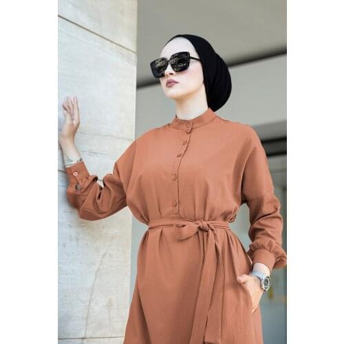 Buttoned Plain Dress Turkey Muslim Fashion Hijab Islam Clothing Dubai Istanbulstyles Istanbul 2021