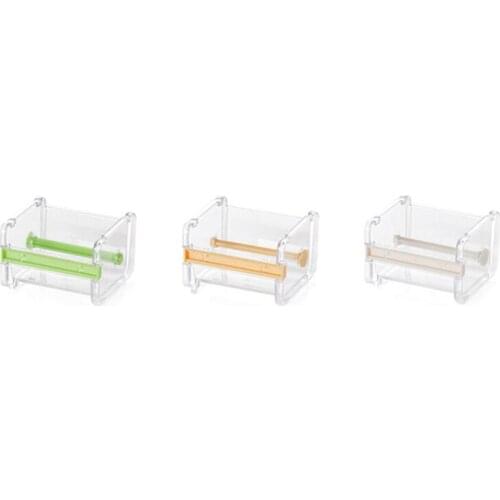 Transparent Adhesive Tape Organizer Dispenser Cutter Portable Desk Washi Tape Holder Storage Box Office School Stationery Supply