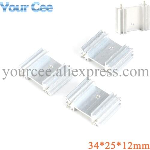 10 pcs Heatsink Radiator Cooling Fin Heat Sink Aluminum Cooler for IC Chip LED with pin 34*25*12mm 34X25X12mm