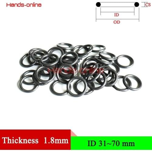 Thickness/CS 1.8mm/0.071in Rubber Sealing O Ring O-Ring Seal Gasket Oil Washer Gaskets ID 31-70mm/1.22-2.756in Gasket