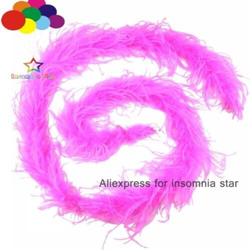 Top 2M rose Ostrich Feather Plume Boas Scarf Handcraft for Wedding Decoration Dance Performance etc