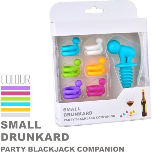 Creative Cartoon Man Shaped Plastic Wine Stopper Small Drunkard Champagne Bottle Stopper Set