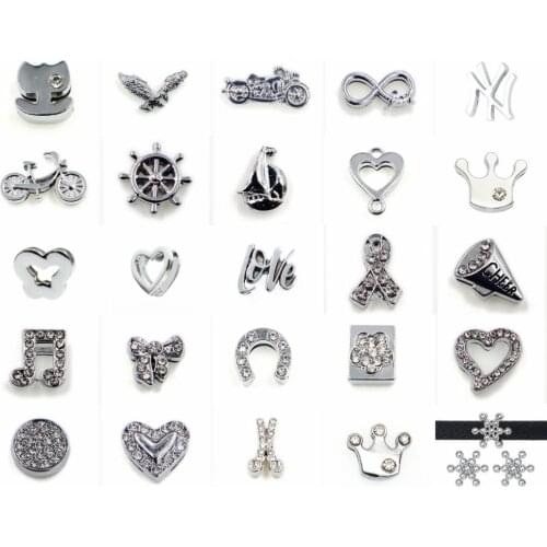 Bicycle Eagle Infinite love 5pcs Internal Dia.8mm slide Charms Jewelry Finding fit 8mm wristband pet collar key chain