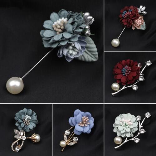 Vintage Sweet Rhinestone Floral Brooches Rose Breastpin Men Suit Shawl Lapel Pins Groom Wedding Dinner Brooch Accessory Gift