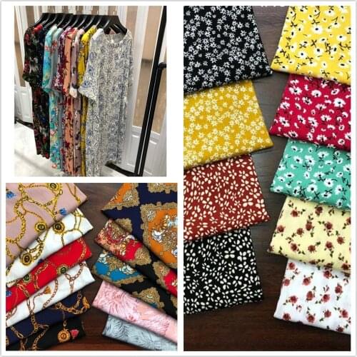 Rayon crepe geometric pattern printed fabric dress clothing fabric