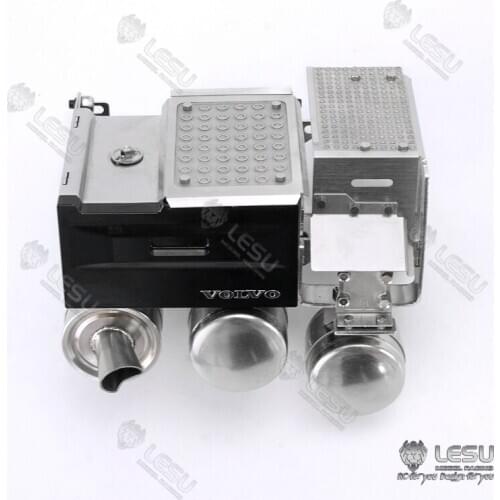 LESU Meal Battery Box Exhaust Tank for RC 1/14 TAMIYA VOLVO FH16 Tractor Truck DIY Car Model