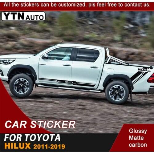 Rear Trunk Side Door Body Car Stickers Off Road Stripe Graphic Vinyl Cool Car Sticker For Toyota Hilux Vigo Revo 2011-2018 2019