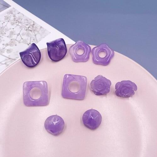 Origin Summer Korean Irregular Geometric Resin Earrings for Women Colorful Arcylic Flowers Stud Earrings Statement Jewelry