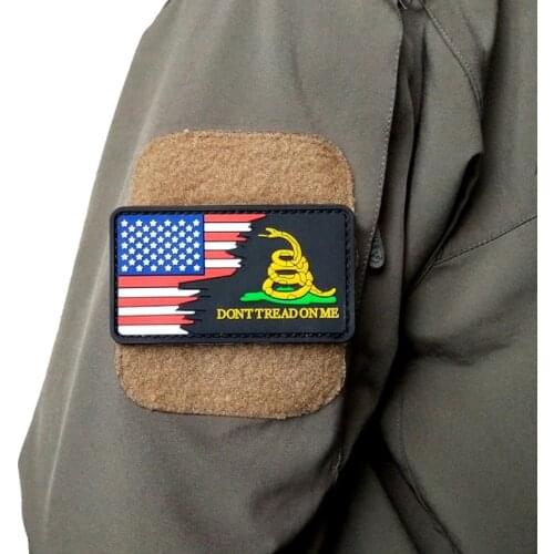 Snake Dont Tread on Me American Star Flag Pvc Velcro Patches Funny No Step on Snek USA Army Tactical Military Backpack Stickers