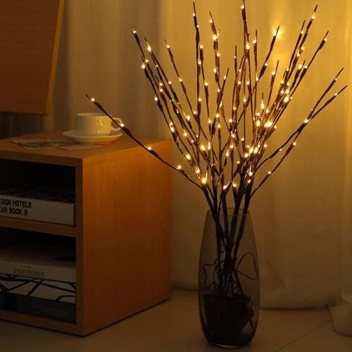 1pc Led Tree Branch Light Decorative Fairy Light Willow Twig Lighted Branch Vase Filler For Wedding Party Bedroom Home Decor