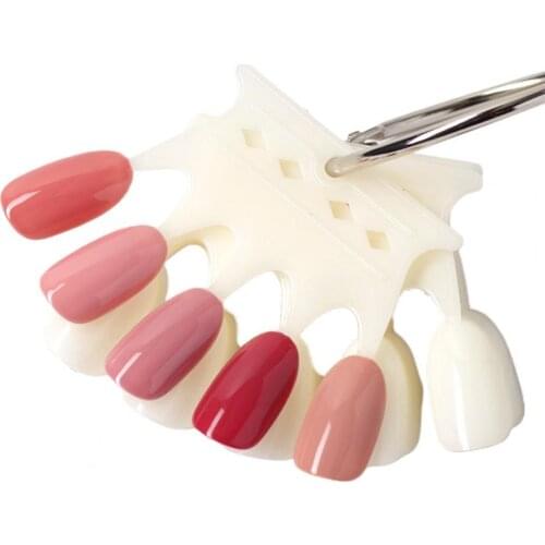 10Pcs/50Pcs Nail Art Tips Display Practice Sticks Fan Shaped Nail Polish Swatches Nail Color Sample Nail Art Tools Supplies