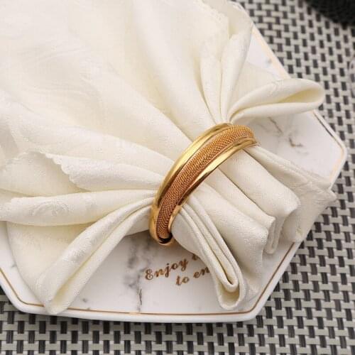 10pcs Metal napkin buckle creative gold napkin ring hotel table napkin ring cloth ring