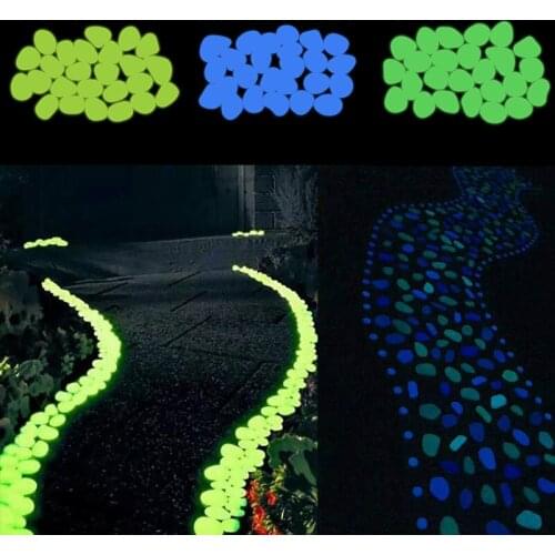 100/500pcs Garden Pebbles Glowing in the Dark Glowing Stone Sidewalk Yard Lawn Garden Courtyard Decoration Luminous Stone