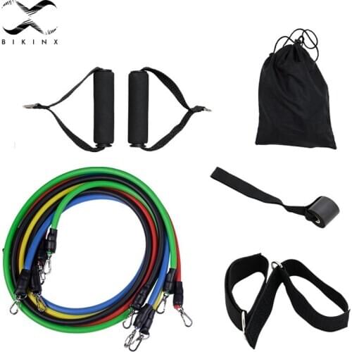 11pcs Pull Rope Fitness Exercises Resistance Bands Set Training Yoga Band Gym Fitness Equipment Body Training Workout Yoga Bands