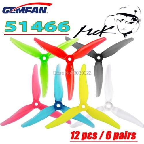 16pcs / 8pairs Gemfan 51466 MCK 5inch tri-blade/3 blade propeller compatible brushless motor for FPV RC racing drone spare part