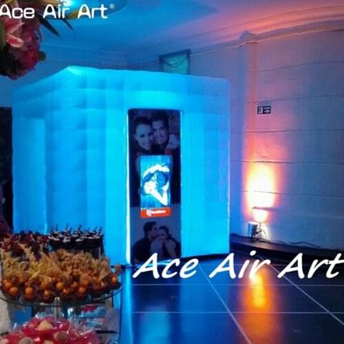 2.4m LED CUBE colorful spotlighting wedding cube inflatable photo booth,foto boxes enclosure for sale in Chile