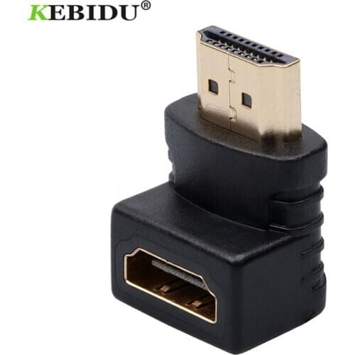 Kebidu male to female 90 Degree angle Cable Adapter Converter for 1080P Smart HDTV Xbox 360 HDMI-compatible adapter