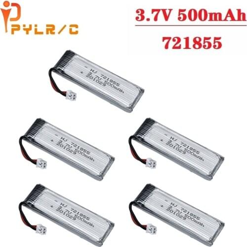 1/2/3/5/10PCS PYLRC Lipo Battery 1S 3.7V 4.2V 500mAh Battery Rc Quadcopter Spare Parts with PH2.0 Plug 721855