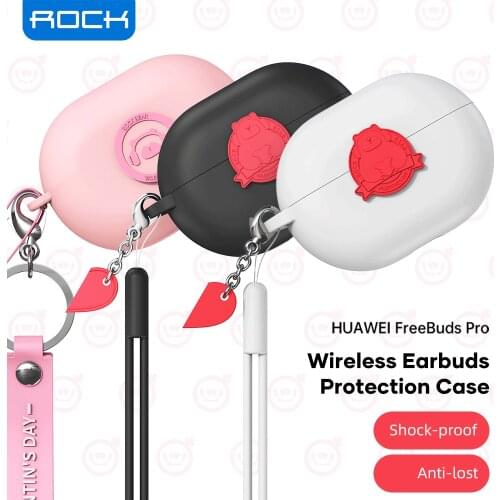 ROCK Wireless Earbuds Protection Case For Huawei FreeBuds Pro Shockproof Luxury Silicone Protection Cover For Freebuds 3 Case