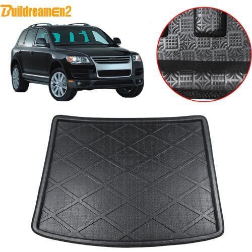 Buildreamen2 Car Trunk Mat Tail Floor Tray Boot Liner Luggage Carpet Cargo Pad Mud Styling For Volkswagen Touareg 2004-2010