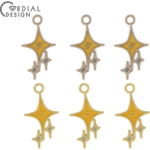 Cordial Design 100Pcs 11*20MM Jewelry Accessorie/Hand Made/Paint Effect/Earring Pendants/Stars Shape/Jewelry Finding Components