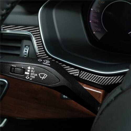 Carbon Fiber Dashboard Console Decorative Cover Trim Sticker for Audi A4 B9 2017-2019 Car Accessories Interior Decoration