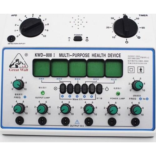 1pcs Electric Acupuncture Stimulator Machine Electrical nerve muscle stimulator 6 Channels Output Patch Massager Care KWD-808