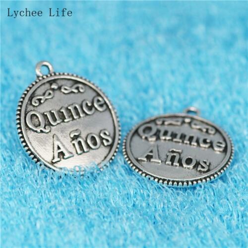 Lychee Life 10Pcs/lot Letter Handmade Alloy Metal Labels Garment Tags For DIY Apparel Sewing Materials
