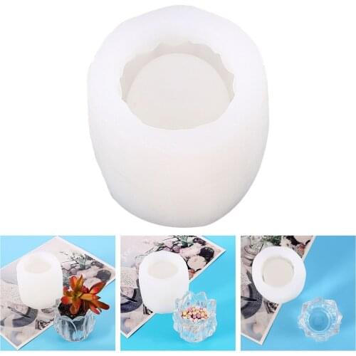 Flower Pot Mold Succulent Planter Trinket Box Container Concrete Mould Tool