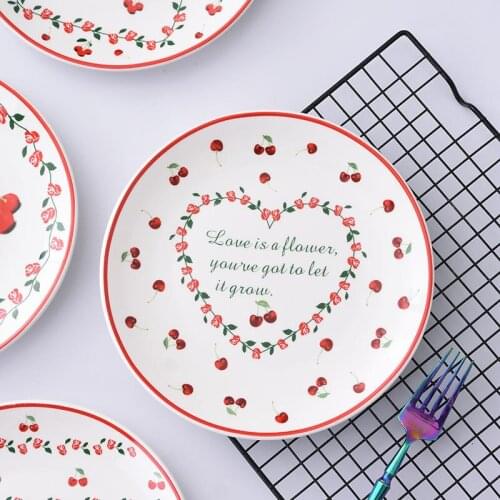 8 Inches Nordic Ceramic Dessert Service Plate Breakfast Bread Cake Saucer Home Restaurant Fruits Salad Dishes Party Tableware