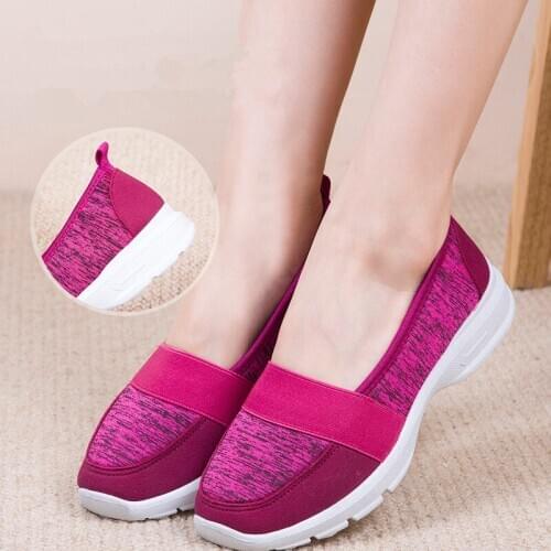 Spring Summer Women Sneakers Breathable Light Flat Casual Shoes Women Loafers Slip On Walking Shoes Female Footwear