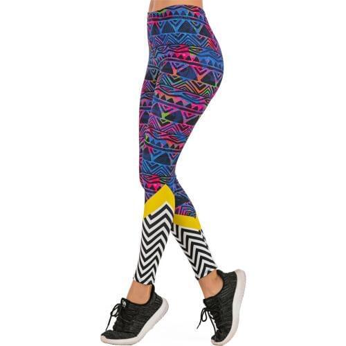 Brands Women Fashion Legging Tribal Pop Stitching Printing leggins Slim legins High Waist Leggings Woman Pants