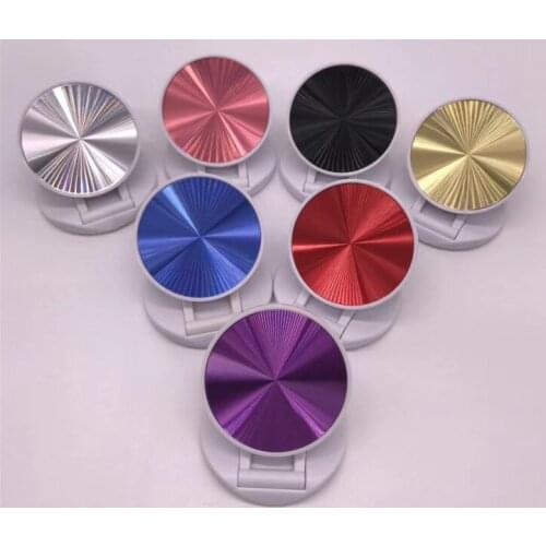 10pcs Metal Plate round pocket mobile phone folding stretch bracket white Phone Holder support girp