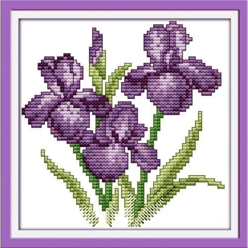 The flower of happiness (7) cross stitch kit 14ct 11ct count print x stitching embroidery DIY handmade needlework plus