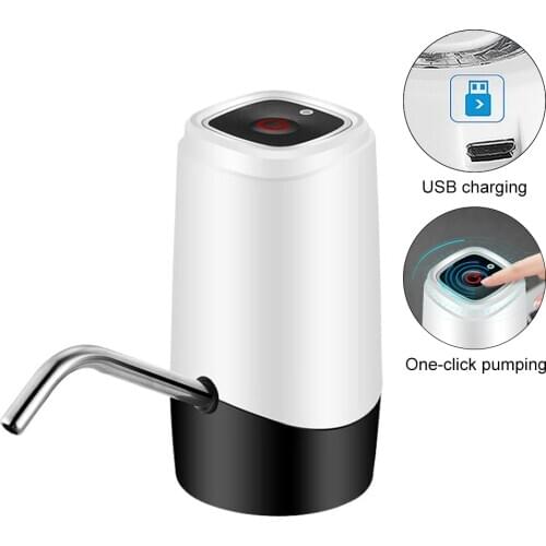 Portable Mini Push-button Rechargeable Electric Dispenser Water Pump with USB Cable and 304 Stainless Steel Tube for Barrelled
