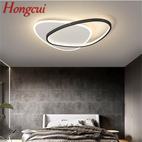 Hongcui Nordic Ceiling Light Modern Oval Lamp Fixtures LED 3 Colors Home For Living Dining Room