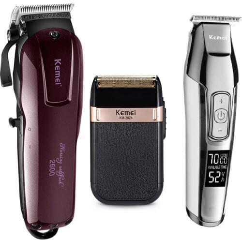 Kemei Professional Electric Hair Clipper Rechargeable Hair Trimmer Haircut Shaving Machine Kit KM-5027 KM-2600 KM-2024