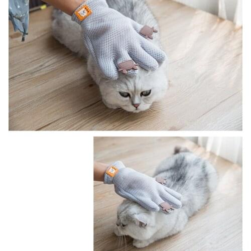 Los Fick Rubber Pet Bath Mittens Grooming Glove for Pet Massage Grooming Glove Hair Remover Brush Dog Deshed Clean Pet Supplies