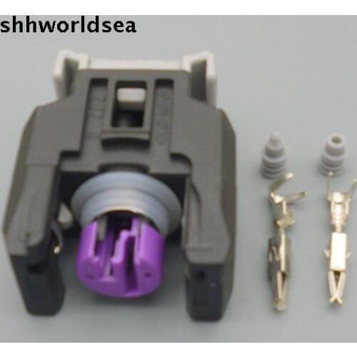 Shhworldsea 1.5mm 2p female 13816706 2 Pin Sealed Fuel Injector Connector For Buick Chevrolet The Great Wall