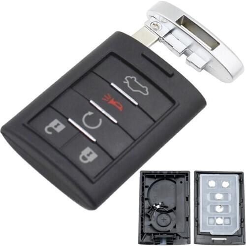1 Pc 5 Buttons Replacement Car Remote Key Shell Car Key Case with Small Key Fit for Cadillac ATS / SRX / STS / CTS / DTS