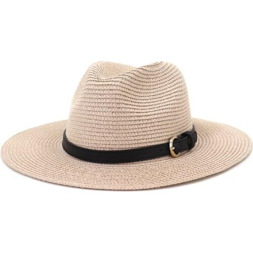Simple Unisex Pamama Straw Hat Womens Elegant Casual Wide Brim Straw Hat Men Vintage Jazz Straw Hat Fedora Caps Summer Sun Hat