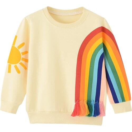 Baby Girls' Hoodies & Activewear Girls' Fashion Hoodies & Sweatshirts Baby Girl Rainbow Sweater Girls Sweatshirt 18M-6Years