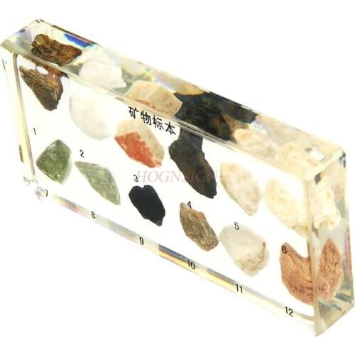 Kindergarten teaching aids quartz calcite mica coal bauxite real ore specimen mineral resin embedding