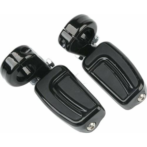 Universal Motorcycle 1.25" Highway Airflow Footpegs Mounting Male Footrest For Harley Sportster 883 Dyna Electra black/chrome
