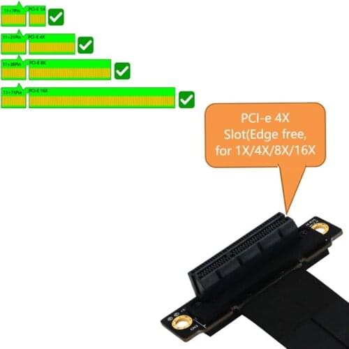 High Speed PC PCI Express 4X Riser Connector Cable Riser Card PCI-E Cable 270° X7JC
