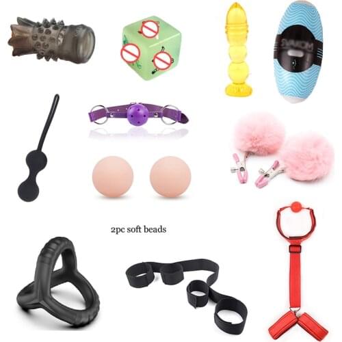 Adult Games Bdsm Bondage Erotic Handcuffs Penis Ring Gag Dildo Nipple Clamp Fetish Slave Sex Toys For Women Couples Masturbator